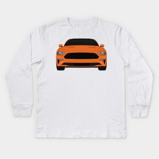 Mustang GT Twister-Orange + Black roof Kids Long Sleeve T-Shirt